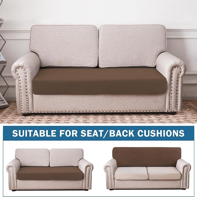 Water Repellent Couch Cushion Cover Loveseat Cover, Stretch Sectional Sofa Seat - Image 3