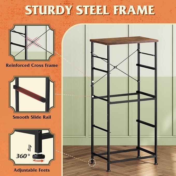 WLIVE Dresser with 4 Drawers, Storage Tower, Organizer Unit, Fabric Dresser - Image 7