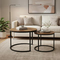 Homy Casa 23.6inch Round Coffee Table Set of 2, Modern Nesting Coffee Tables by HomyCasa