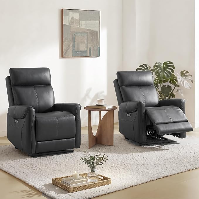 KISLOT Leather Recliner Chair Set of 2, Wall Hugger RV Recliners by Kislot