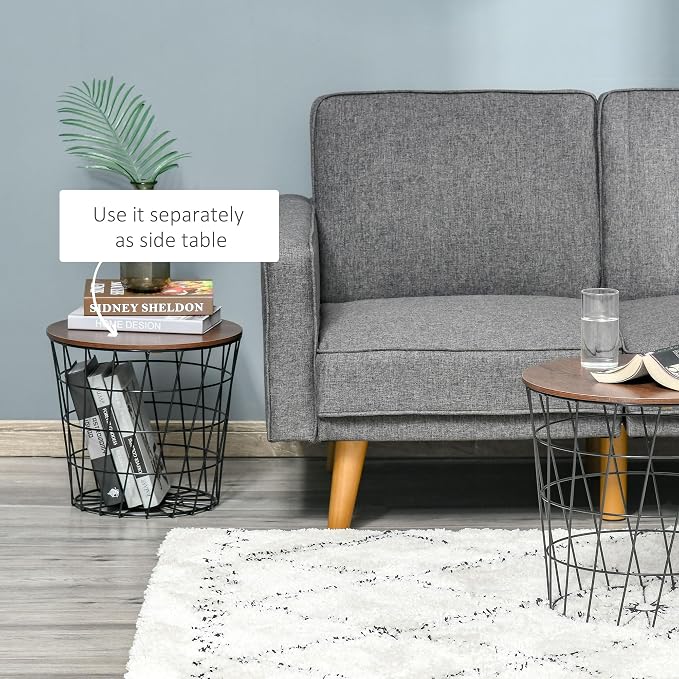 HOMCOM End Tables Set of 2, Nesting Tables - Image 6