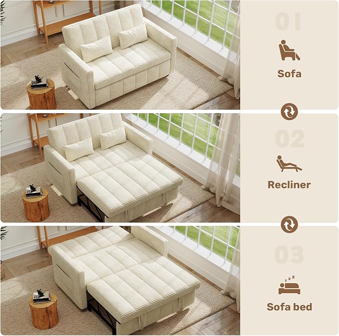 Nebuaegis Sleeper Sofa Bed, 3-in-1 Convertible Pull Out Couch - Image 4