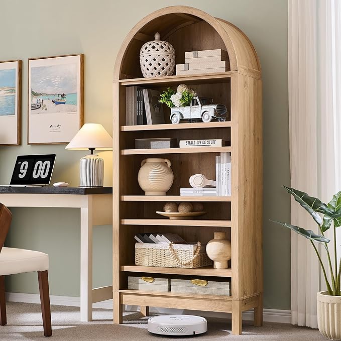 IFGET 71" Tall Arched Bookshelf, 7 Tiers Arch Bookcase by IFGETEnrichYourLivingSpace