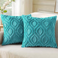 decorUhome Summer Throw Pillow Covers 16x16 Inch Set of 2, Soft Plush Faux Wool by decorUhome