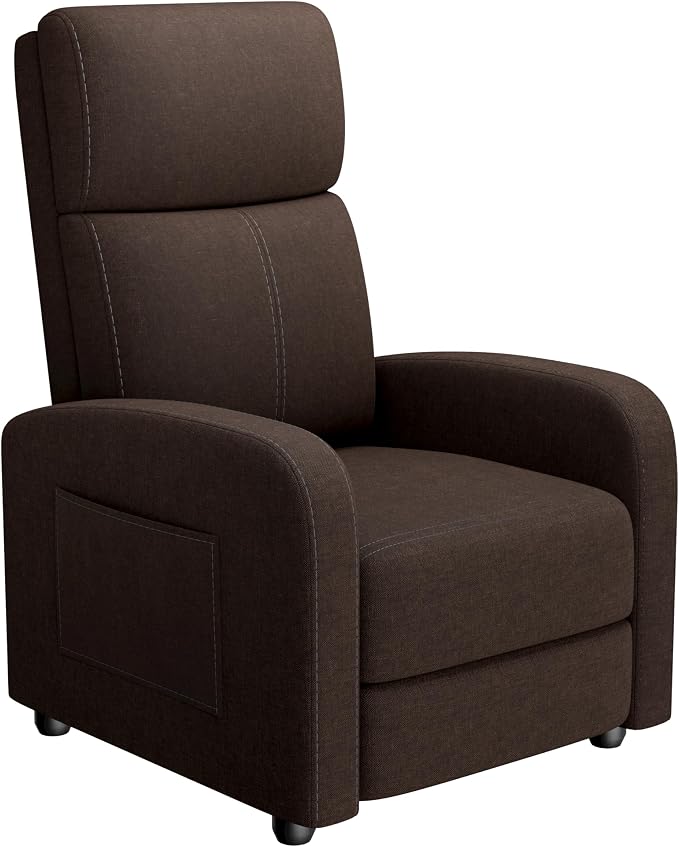 GarveeHome Linen Fabric Manual Recliner Chair, by GarveeHome