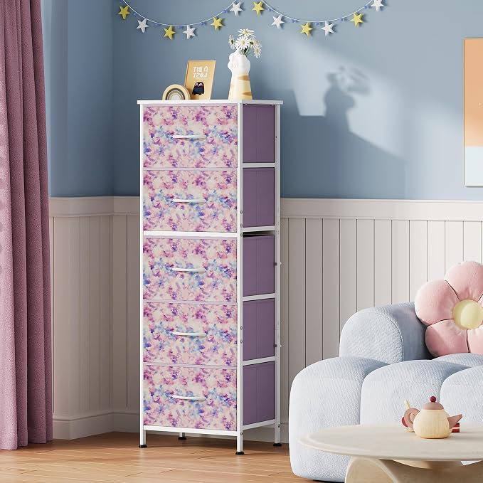 WLIVE Fabric Dresser, 5-Drawer Tall Dressers - Image 2