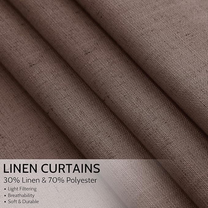 Cappuccino Linen 144 Inch Curtains - Image 4