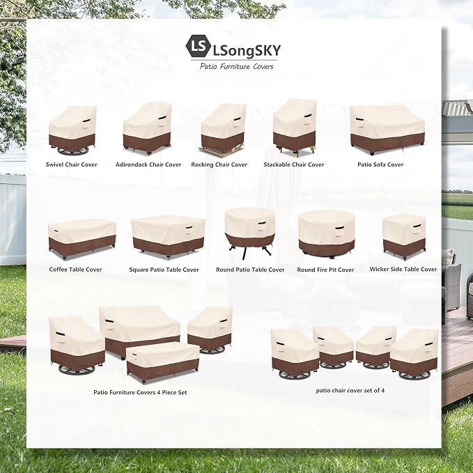 Outdoor 2-Seater Loveseat Cover, Patio Sofa Covers Fits up to 58W x 32.5D x 31H - Image 2