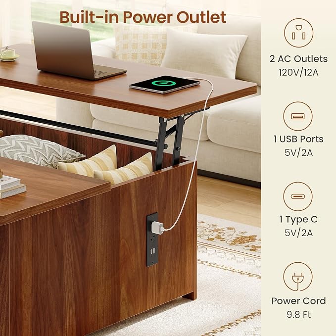 Itaar 31.5" Lift Top Coffee Table - Image 8