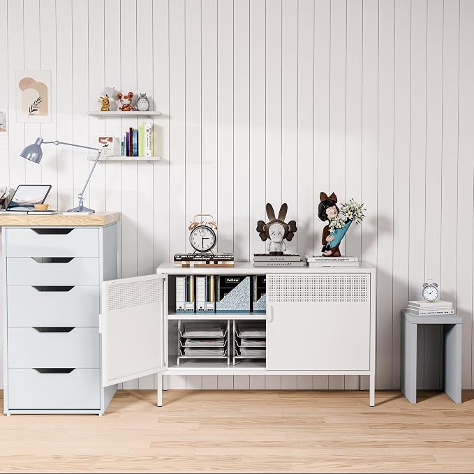 Washsemba 2 Door Storage Sideboard, Metal Storage Cabinet - Image 4