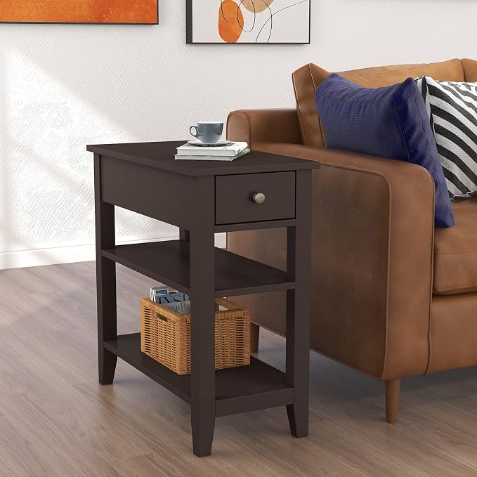 ChooChoo Side Table Living Room, Narrow End Table by ChooChoo