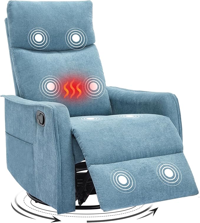 Trustyue Swivel Rocker Recliner Chair, 360° Swivel Recliner by Trustyue