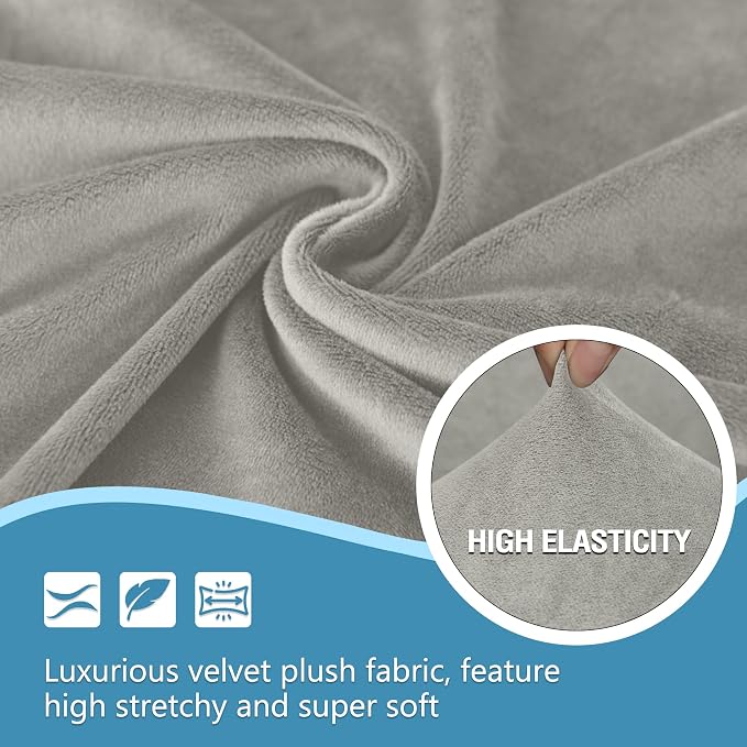 HDCAXKJ Corner Sectional Couch Covers Velvet Stretch L Shape Sofa Cover Soft - Image 3