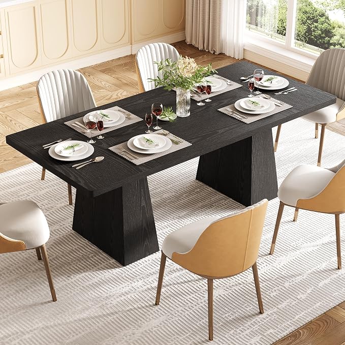 LITTLE TREE Dining Table for 4-6 People, Wooden Table, Rectangle Furniture - Image 4