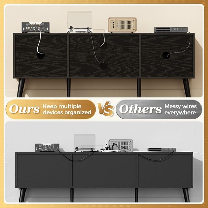 SUPERJARE TV Stand for 55 Inch TV, Entertainment Center - Image 5