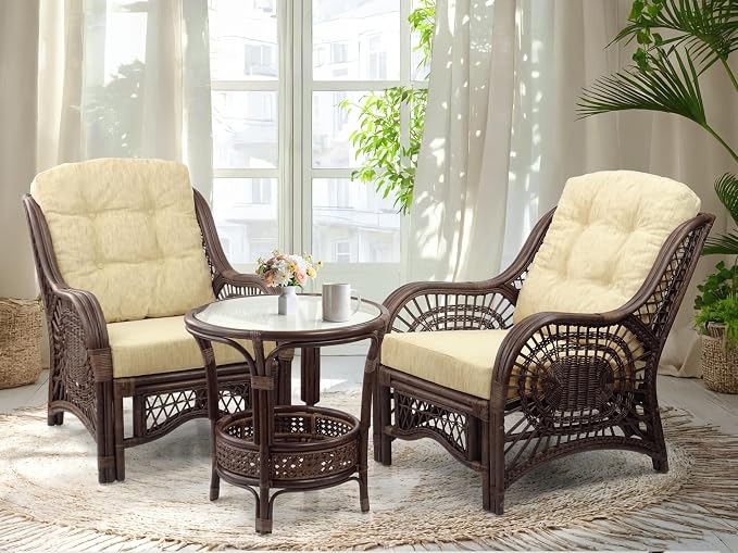 Malibu Lounge Living Accent Armchair Natural Rattan Wicker Handmade Design - Image 6