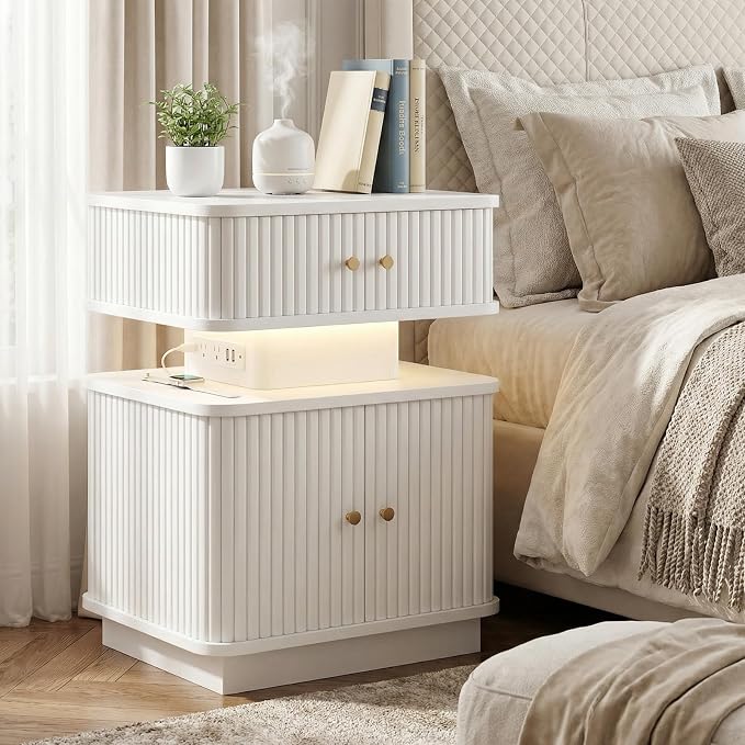 Night Stand Set 2, LED Nightstand, Bedroom Night Stand - Image 3