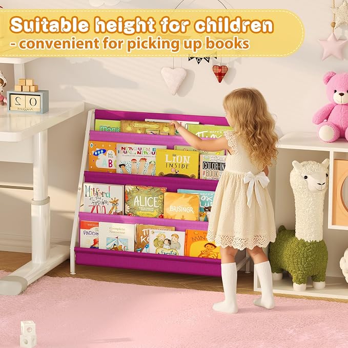 Aokitsink Kids Bookshelf for Kids Rooms, 4-Tier Montessori Bookshelf, Nursery - Image 3