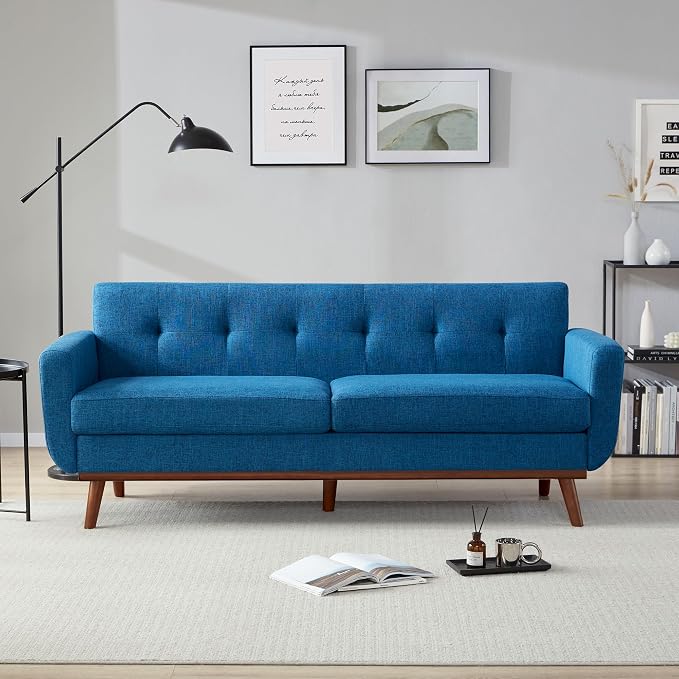 Kingfun 77.2" W Loveseat Sofa, Mid Century Modern Decor Love Seat Couches - Image 3