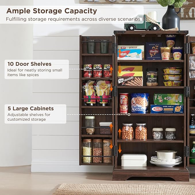 ACCOHOHO 47" Kitchen Pantry, Farmhouse Storage Cabinet - Image 4