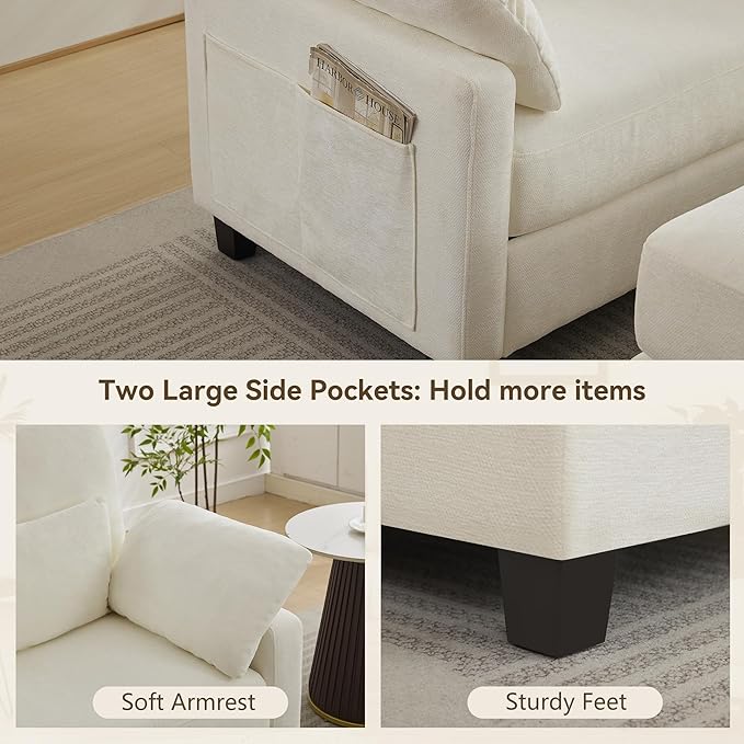 WUTUTUEE 57.5" Oversized Chaise Lounge - Image 4