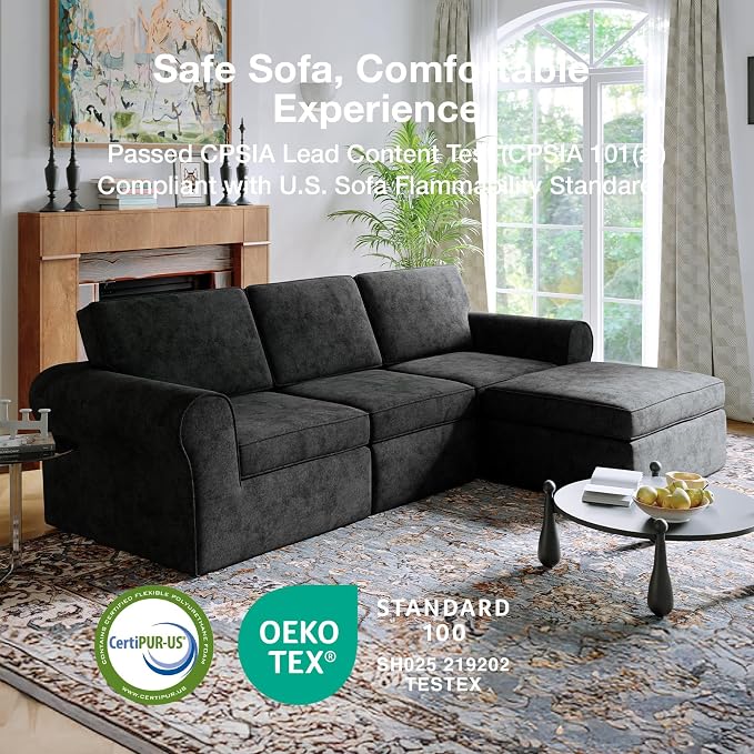 Novilla 138" Modular Sectional Sofa, Modular Sectional Couches - Image 23