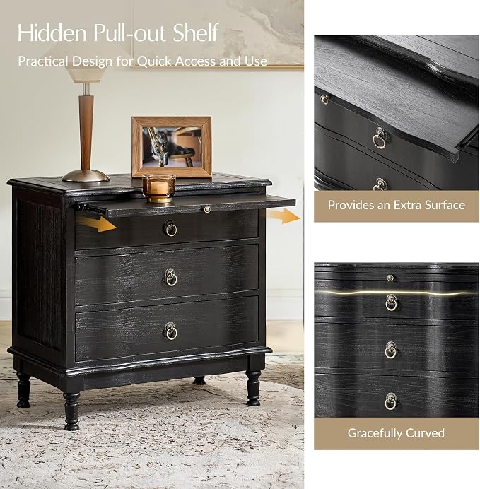 HULALA HOME Solid Wood End Table - Image 3