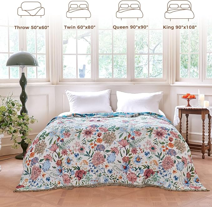 LUTBM Boho Throw Blanket for Couch Sofa Chair Cotton Summer Blankets for - Image 5