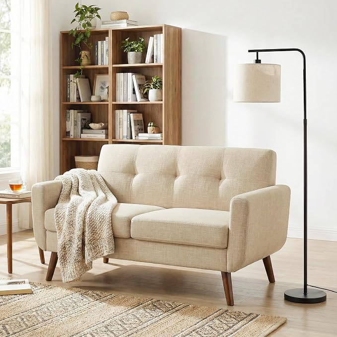 Tbfit 56" W Loveseat Sofa, Mid Century Modern Decor Love Seat Couches by TBfit