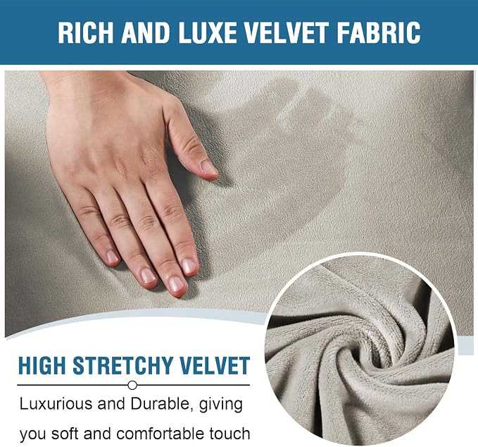H.VERSAILTEX 4-Pieces Recliner Chair Covers Velvet Stretch Reclining Couch - Image 3