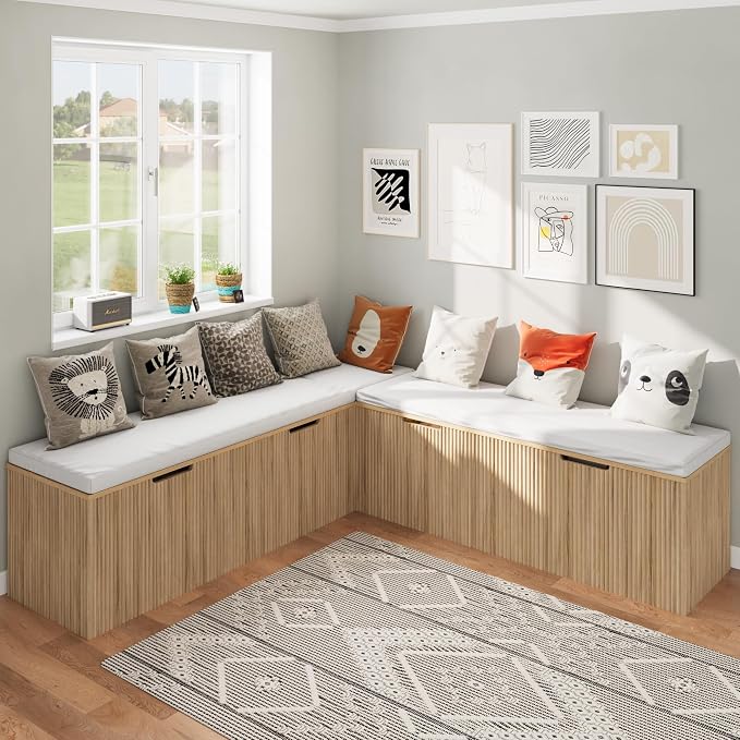 Bobve L-Shape Storage Bench by Bobve