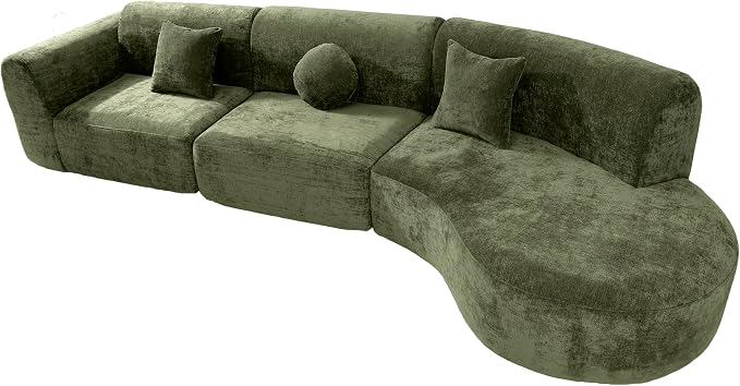140'' Curved Sectional Sofa Sponge Couch - Image 4
