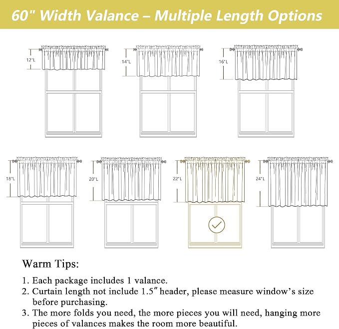 Sage Green Valances for Windows, Light Filtering Faux Linen Textured Small - Image 3