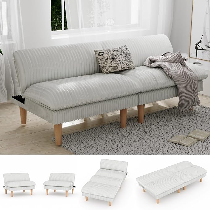 Ribilake 69" Futon Sofa Bed, 4 in 1 Multi-Function Couch Sleeper by RIBILAKE
