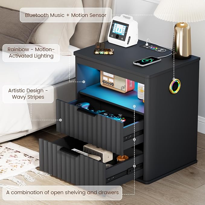 WOOVIVS Modern Nightstand Set of 2 - Image 6