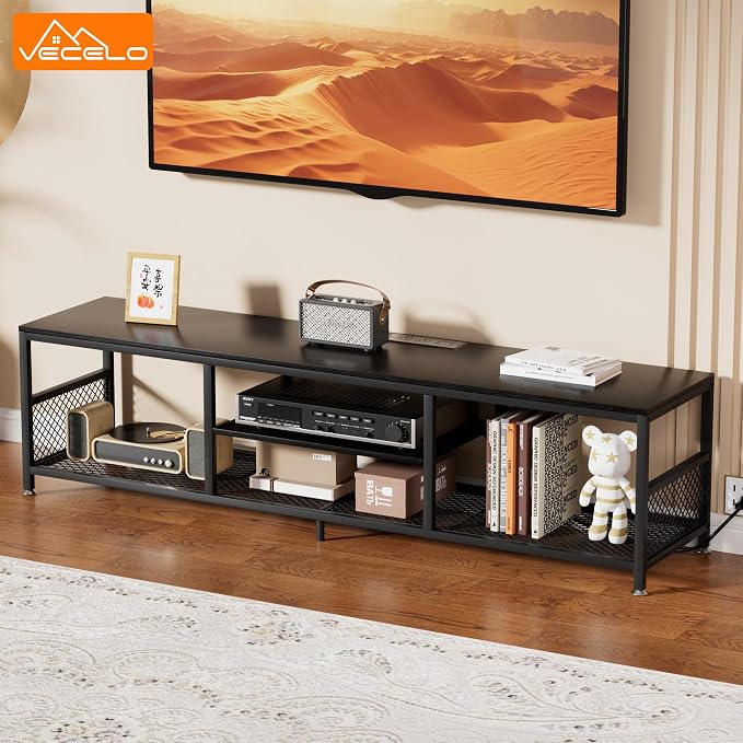 VECELO TV Stand with Power Outlets - Image 2
