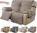 100% Waterproof Loveseat Recliner Cover, 4-Piece Split Reclining Couch Covers by YUEANG