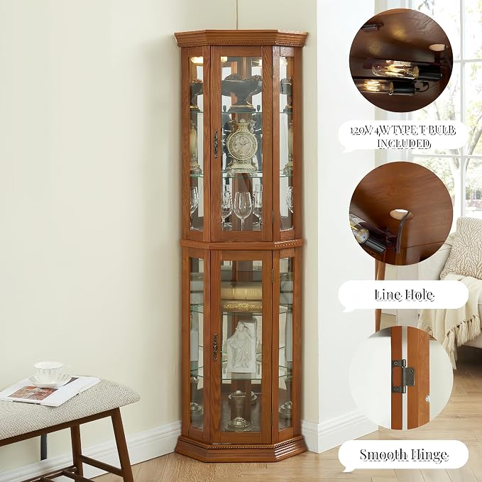 Glass Corner Display Cabinet - Image 6