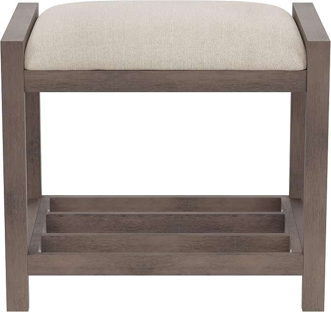 Hillsdale Furniture Amelia Vanity Stool, Antique Gray - Image 8