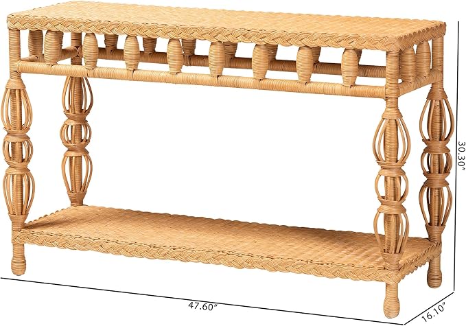 Bali & pari Dolby Natural Rattan Console Table - Image 3