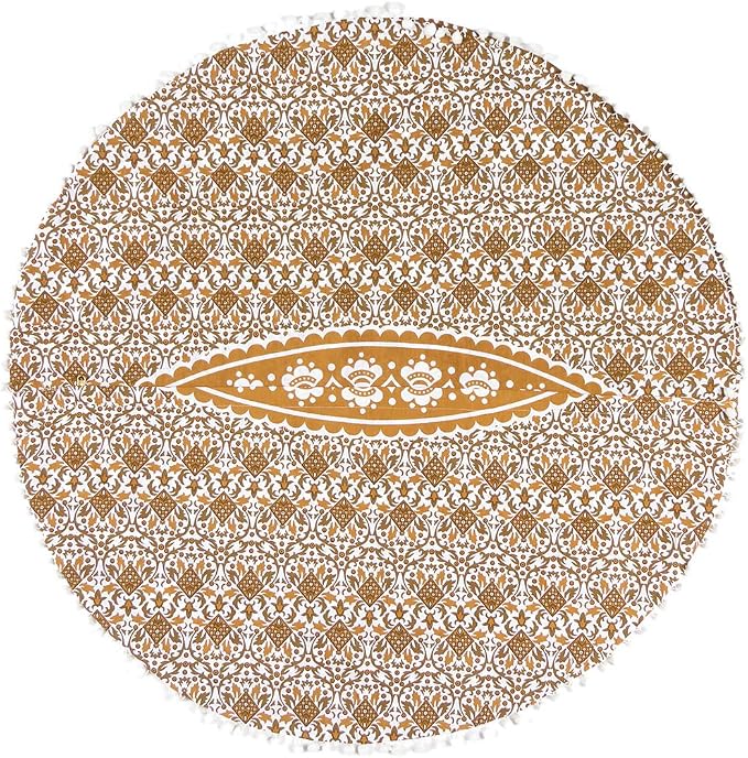 32" Brown White Floor Meditation Pillow Cushion Seating Throw Cover Hippie - Image 6