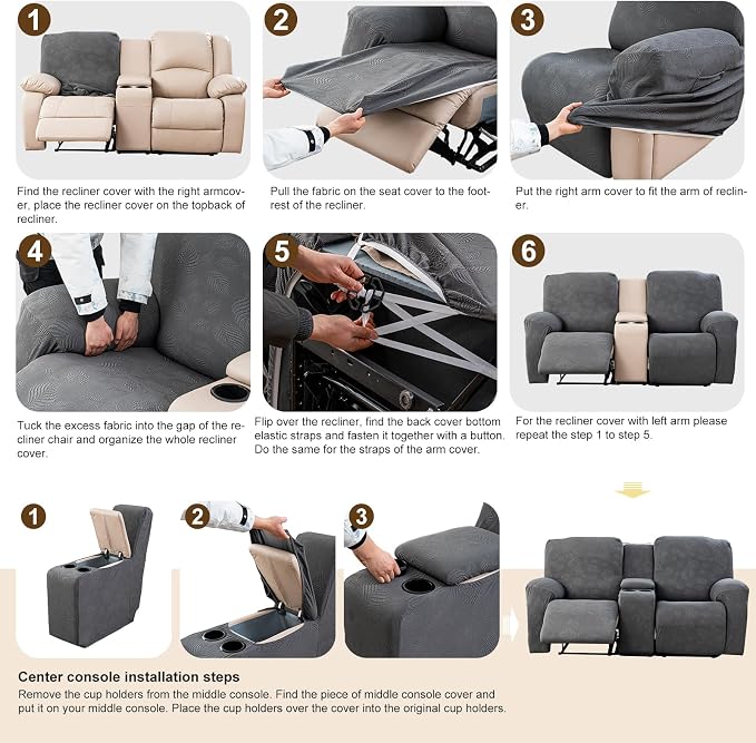 Gennia Waterproof Recliner Loveseat Cover - Image 7