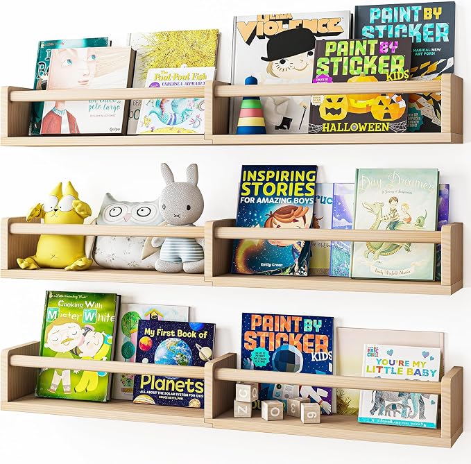 Fixwal Nursery Bookshelves, 32in Floating Bookshelves by Fixwal
