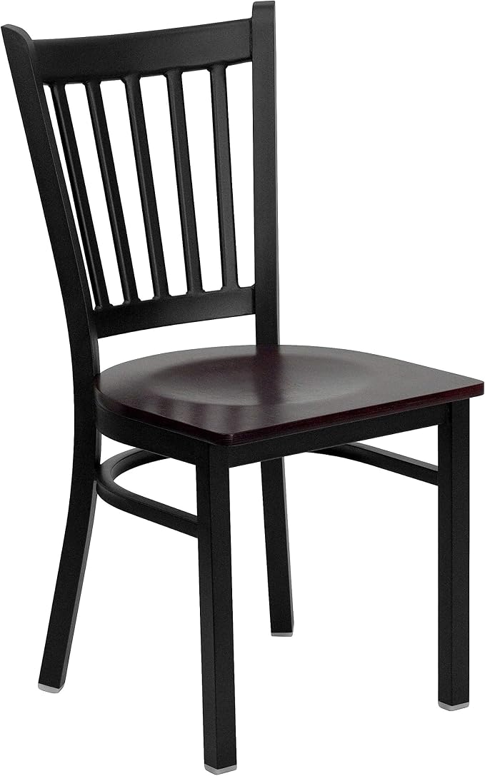 Flash Furniture HERCULES Series Black Vertical Back Metal Restaurant Chair by FlashFurniture