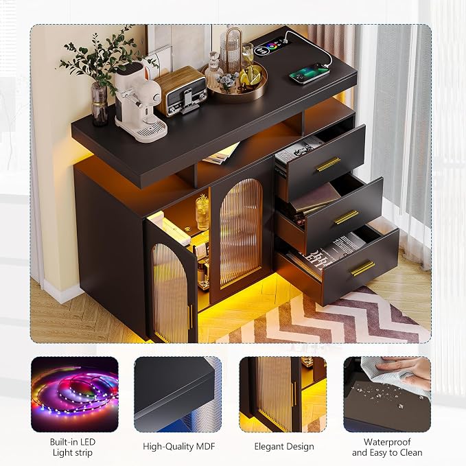 HNEBC LED Sideboard Buffet - Image 8