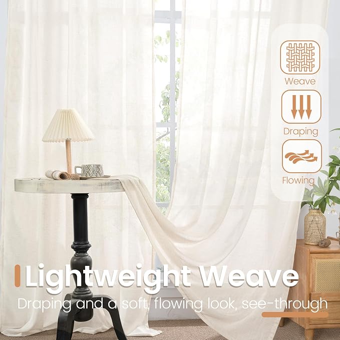 BGment Short Linen Curtains 54 Inch Length - Image 5