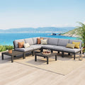 Stoog 8-Piece Patio Sectional Sofa Set, L-Shaped Modular Outdoor Furniture Set by Stoog
