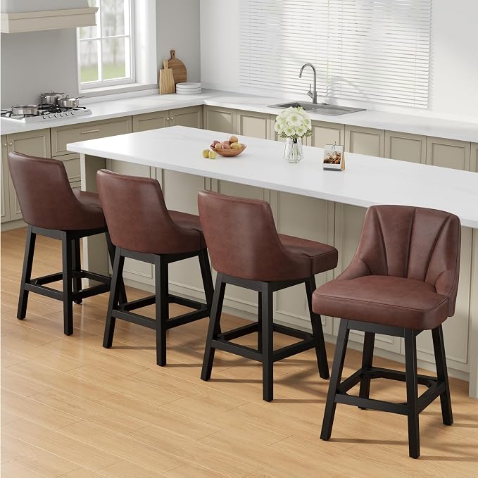 YaFiti Swivel Bar Stools Set of 4, 26 Inch Counter Height Bar Stools - Image 7