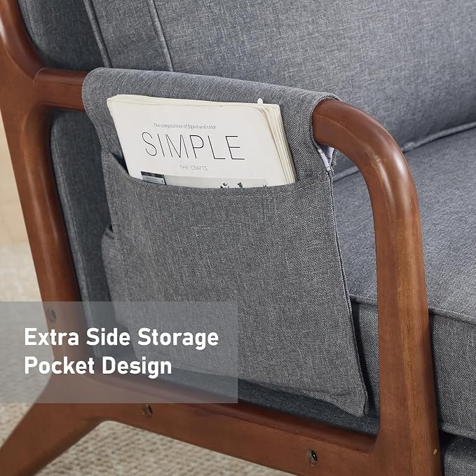 ANJ Mid Century Modern Accent Chair, Lounge Reading Armchair - Image 3