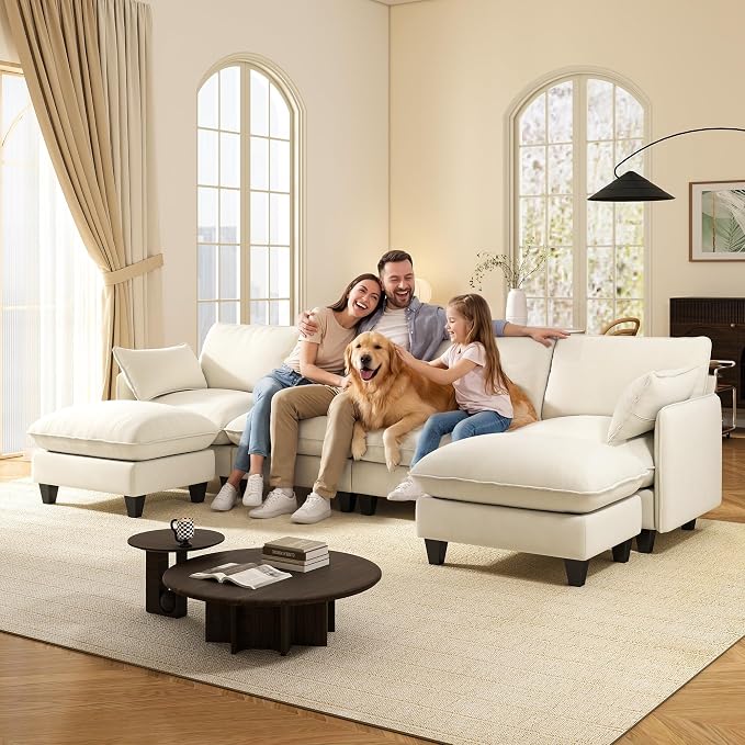 Ihanherry 139" U-Shaped Modular Sectional Couch, Oversized Cloud Sofa - Image 9